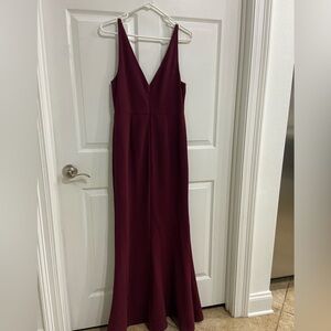 Lulu's Deep Burgundy Maxi Dress